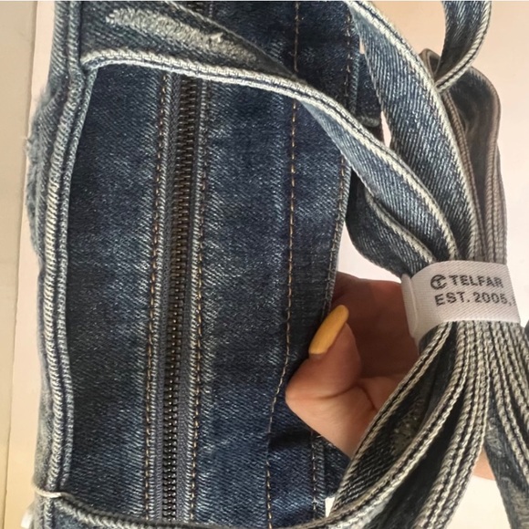 RARE distressed denim telfar bag purse - Picture 10 of 16